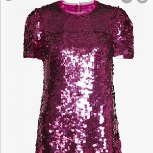 French Connection Bright Pink Sequin dress great for Taylor Swift ERAS